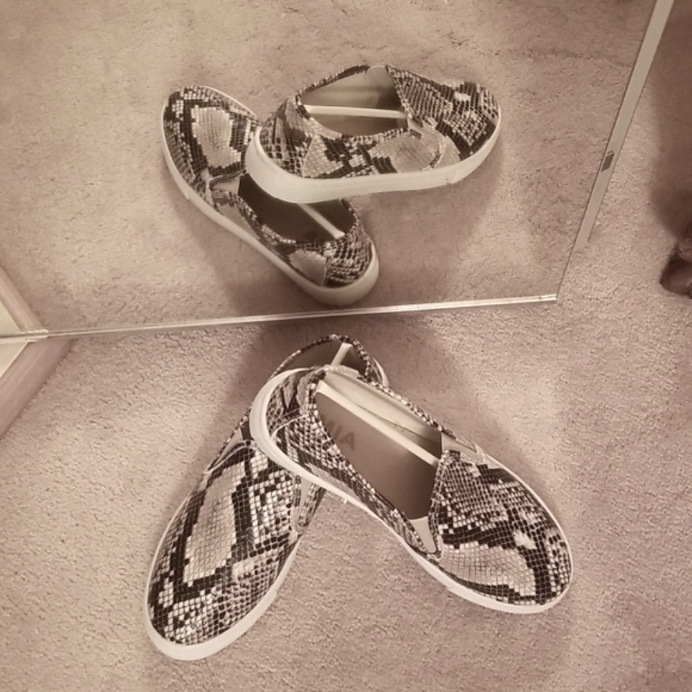 MIA Fay-K Beige Snake Print Slip On Sneakers